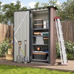 Metal Garden Storage Shed 6 X 4 Ft Brown Alloy Steel Lockable Doors - Image 10
