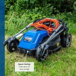 Electric Lawn Mower 38cm 1600W 40L Bag 5 Cutting Heights Blue - Image 9