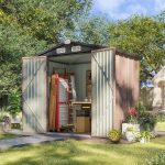Metal Garden Storage Shed 6 X 4 Ft Brown Alloy Steel Lockable Doors - Image 8