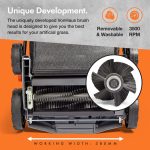 Corded Electric Artificial Grass Sweeper 1800W 45L Bag 380mm 5 Heights Grey Black Orange - Image 4