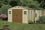Plastic Garden Storage Shed 10 X 8 Ft Beige Brown Hinged Doors - Image 2