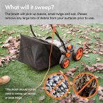 Corded Electric Artificial Grass Sweeper 1800W 45L Bag 370mm 5 Heights Grey Black Orange - Image 3