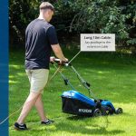 Electric Lawn Mower 38cm 1600W 40L Bag 5 Cutting Heights Blue - Image 4