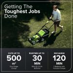Cordless Lawnmower 41cm Cutting Width 50L Bag 2x 40V 2Ah Batteries - Image 3