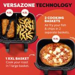 Dual Zone Air Fryer 8.5L 8-in-1 With Sync Cook Black - Image 6