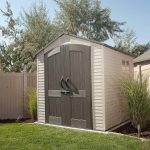 Outdoor Garden Storage Shed 7 X 7 Ft Beige Plastic Steel Frame - Image 2