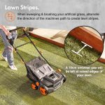 Corded Electric Artificial Grass Sweeper 1800W 45L Bag 380mm 5 Heights Grey Black Orange - Image 2
