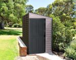 SideMate PLUS 4 x 8 Plastic Garden Shed 2.95 m² with Metal Foundation Kit Dark Grey - Image 5
