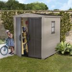 Resin Garden Storage Shed 6 X 6 Ft Beige Double Doors Lockable - Image 8